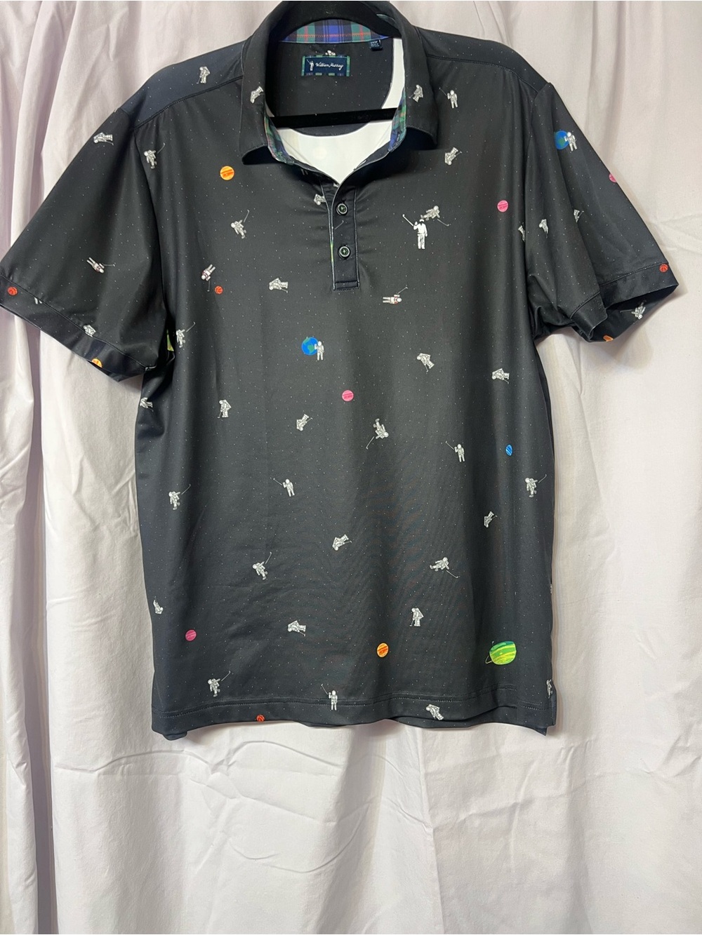 William Murphy Golf Black Space-Print Polo Shirt by Unknown Brand